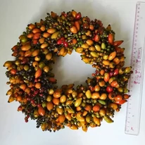 A kis őszi koszorú 25 cm átmérőjű.