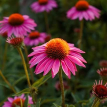 Az Echinacea purpurea hosszan díszítő virágai.