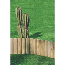 TALOS ROLL rönk jellegű fa ágyásszegély kinézete a gyakorlatban.