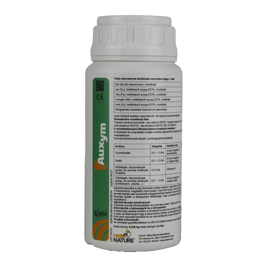 Auxym biostimulátor 0,2 literes kiszerelése.