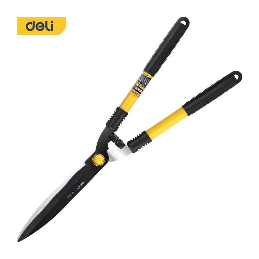 A DELI kézi sövényvágó olló kialakítása praktikus a mindennapi használatra.