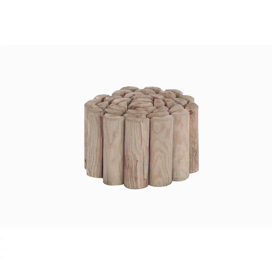 TALOS ROLL rönk jellegű fa ágyásszegély 20 x 150 x 5 cm méretű kiszerelésben.