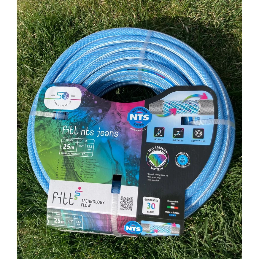 Fitt nts jeans locsolótömlő 1/2 colos világoskék 25 m
